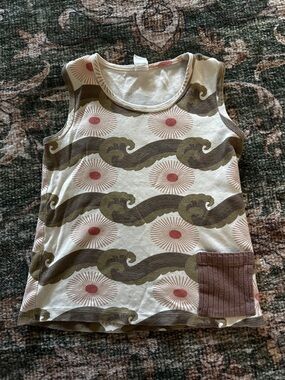 Kate Quinn kids organic cotton Sleeveless Wave Pattern tank size 8
